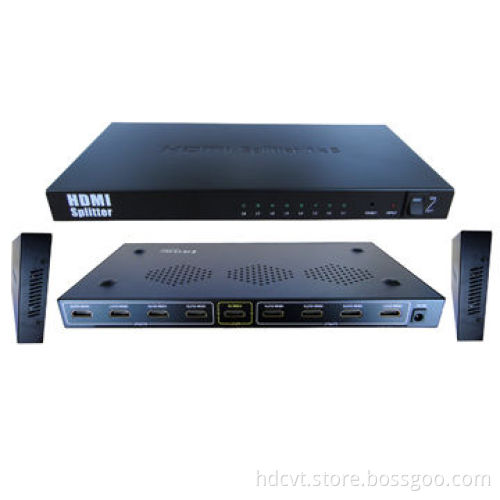HDMI 1 x 8 Splitter, Supports 3-D, Distributes 1 HDMI Source to 8 HDMI Displays